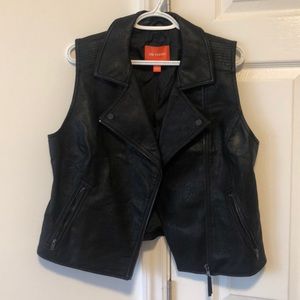 Black Vegan Leather Vest